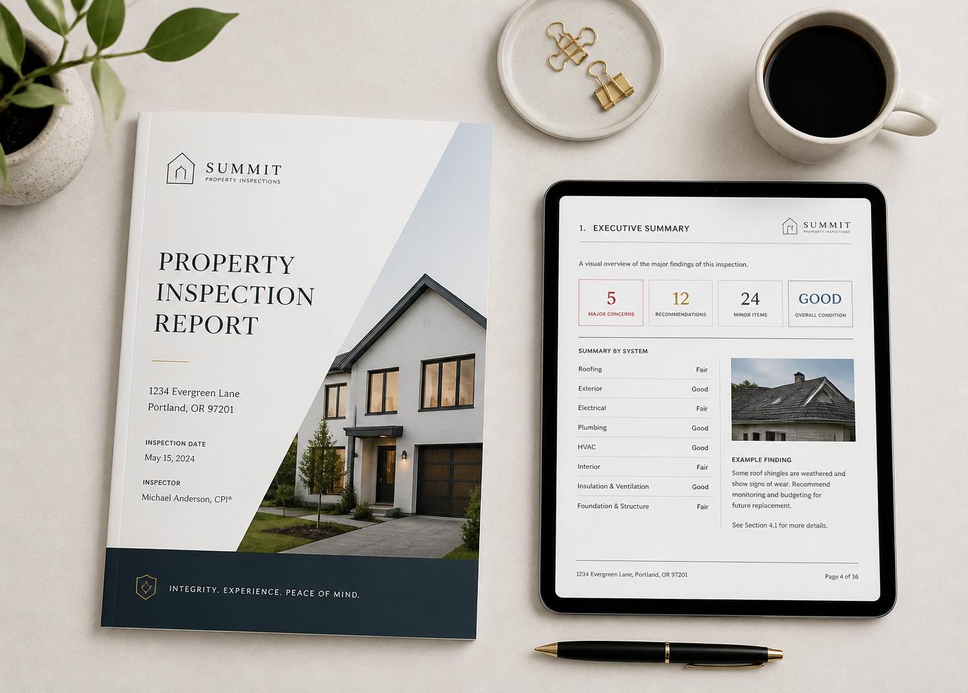 Preview of an InspectCy PDF property inspection report
